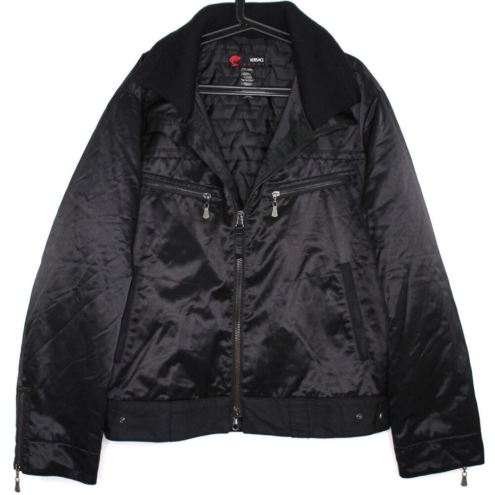 Vintage Versace Sport Mens 54 Quilted Lined Bomber Jacket RARE H732